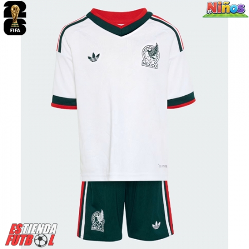 México Segunda Equipación Niños Mundial 2026 Manga Corta (+ Pantalones cortos)
